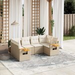 vidaXL Salon de jardin avec coussins 6 Pièces beige résine tressée
