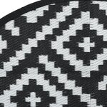 vidaXL Tapis d'extérieur blanc et noir Ø160 cm PP
