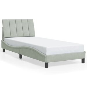 vidaXL Cadre de lit sans matelas Hanko gris clair 90x190 cm velours