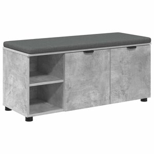 vidaXL Banc d'entrée avec coussin Uni Gris béton 100 x 38 x 46 cm