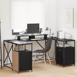 vidaXL Bureau Chêne noir 182 x 101 x 87.5 cm Bois d'ingénierie