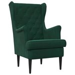 vidaXL Fauteuil Vert foncé Velours