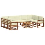 vidaXL Ensemble de canapés d'extérieur 10 pc Naturel et Crème
