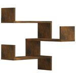 vidaXL Étagères d'angle murales 2 Pièces Chêne fumé 40x40x50 cm Bois