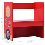 vidaXL Jeu de table et chaises d'enfants 3 Pièces Camion de pompiers Bois