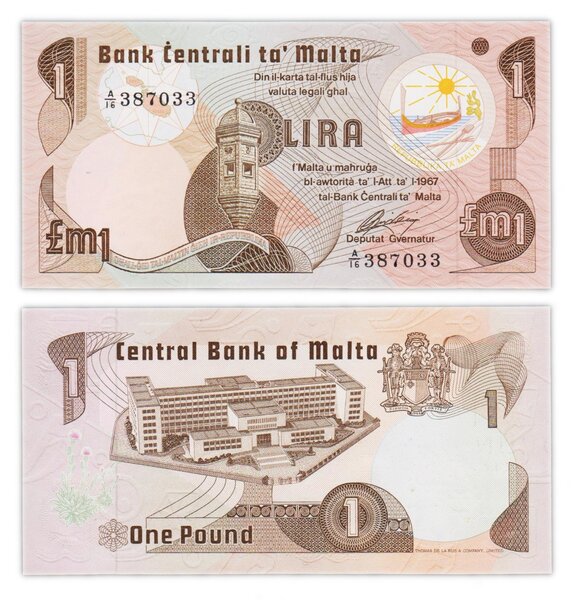 Billet de Collection 1 lira 1979 Malte - p34b - 1 pound