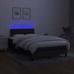 vidaXL Sommier à lattes de lit matelas et LED noir 120x190 cm tissu