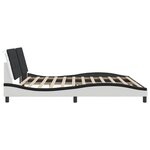 vidaXL Cadre de lit sans matelas blanc et noir 200x200 cm similicuir
