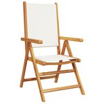 vidaXL Ensemble repas de jardin 5 pièces blanc crème en bois d'acacia