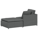 vidaXL Canapé modulaire et repose-pieds et coussins tissu gris foncé