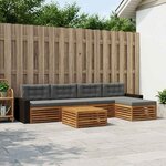 vidaXL Ensemble de canapés d'extérieur 6 pc Naturel et Anthracite