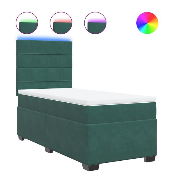 vidaXL Sommier à lattes de lit et matelas Vert foncé 80x200 cm Velours