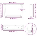 vidaXL Pieds de table basse en forme de V  2 pièces  blanc  50 x (30-31 3) cm  acier
