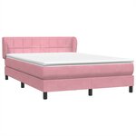 vidaXL Sommier à lattes de lit avec matelas rose 140x220 cm velours