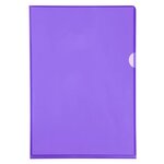Etui Carton De 100 Pochettes Coin Pvc Lisse Haute Résistance 13/100e - A4 - Violet - Exacompta