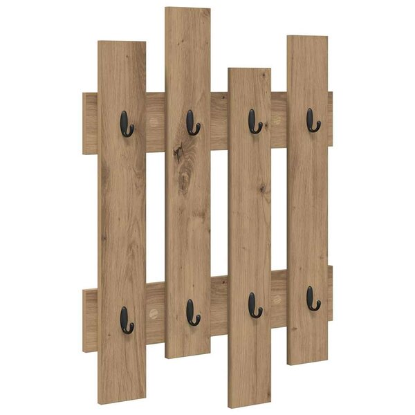 vidaXL Porte-manteau mural chêne artisanal 60 x 3 x 82 cm