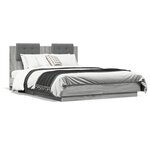 vidaXL Cadre de lit sans matelas sonoma gris 135x190 cm