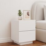 vidaXL Armoire de chevet avec lumières LED blanc bois d'ingénierie