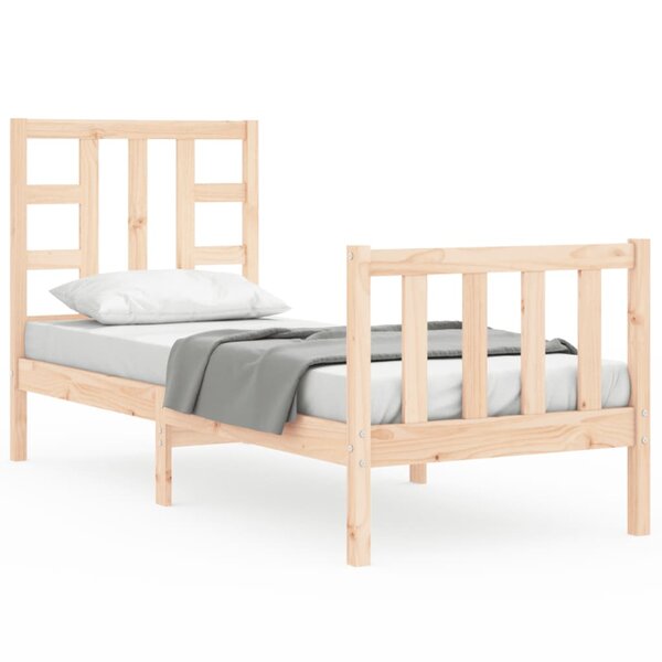 vidaXL Cadre de lit avec tête de lit petit simple bois massif