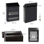 Boîte aux Lettres en Acier Sérigraphié  Smart Graphic E5724-STR  Fente  Noir