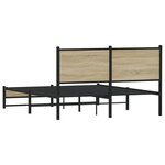 vidaXL Cadre de lit en métal sans matelas chêne sonoma 140x190 cm