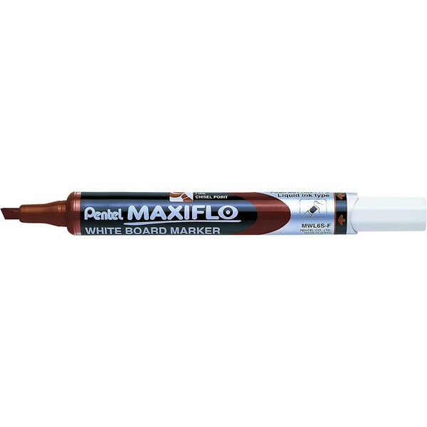 Marqueur tableaux blancs maxiflo  pointe biseautée moyenne  marron pentel