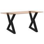 vidaXL Pieds de table à manger 2 pièces Noir 80 x (72-73 3) cm Acier