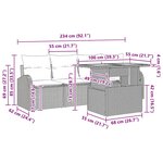 vidaXL Ensemble de canapé de jardin 5 Pièces Gris Poly rotin
