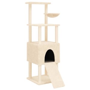 vidaXL Arbre à chat avec griffoirs en sisal Crème 153 cm