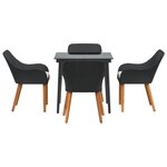 vidaXL Ensemble de salle à manger de jardin 5 pièces en poly rattan noir