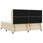 vidaXL Lit à ressorts avec matelas Crème 200 x 200 cm tissu