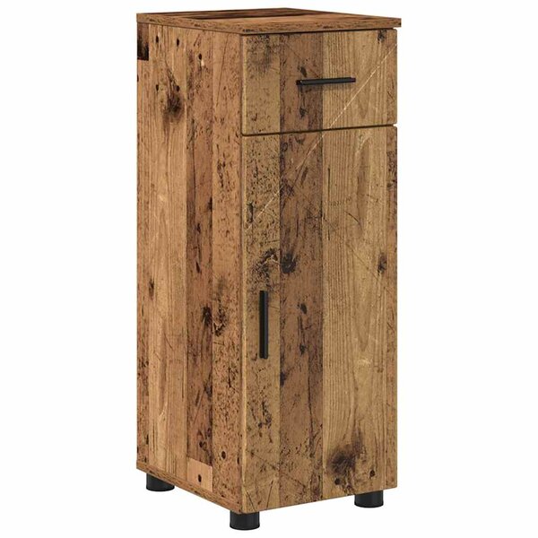 vidaXL Cabinet de salle de bain avec porte Bois Ancien 30 x 35 x 80 cm