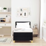 vidaXL Lit à ressorts avec matelas et LED noir 80x200 cm en tissu