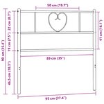 vidaXL Tête de lit de remplacement métal blanc 90 cm