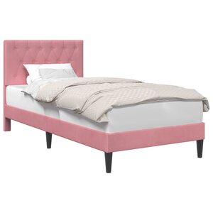 vidaXL Cadre de lit avec tête de lit Rose 80 x 200 cm Velours