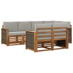 vidaXL Ensemble de canapés d'extérieur 6 pc Naturel et gris clair