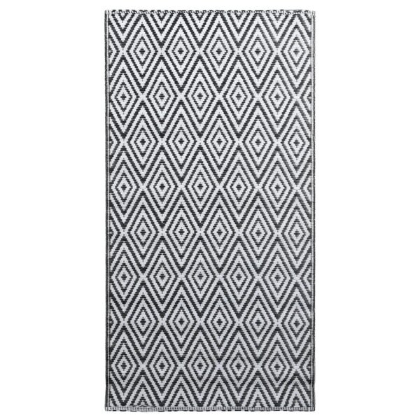 vidaXL Tapis d'extérieur Blanc et noir 80x150 cm PP