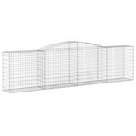 vidaXL Paniers à gabions arqués 9 Pièces 400x50x100/120 cm Fer galvanisé
