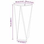 vidaXL Jardinière 2 Pièces Argent 30 x 30 x 75 cm Acier inoxydable