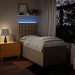 vidaXL Sommier à lattes de lit avec matelas Crème 100x200 cm Tissu