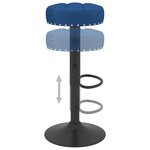 Vidaxl tabourets de bar 2 pcs bleu velours