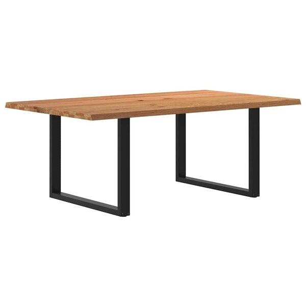vidaXL Table à manger et bord naturel bois massif chêne rectangulaire