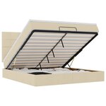 VidaXL Cadre de lit ottoman avec matelas crème 180x200 cm tissu