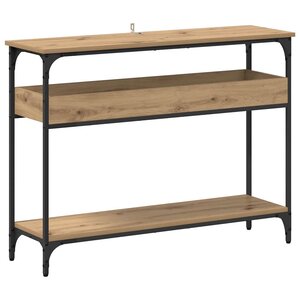 vidaXL Table console avec étagère chêne artisanal 100 x 29 x 75 cm