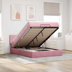 VidaXL Cadre de lit ottoman avec matelas rose 140x200 cm velours