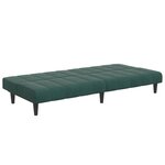 vidaXL Canapé-lit à 2 places avec repose-pied vert foncé velours