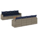 vidaXL Salon de jardin 9 Pièces avec coussins gris résine tressée
