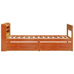 vidaXL Cadre de lit sans matelas cire marron 90x200 cm bois pin massif