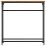 Table Console en Bois Vieilli 75x19 5x75 cm en Bois Agencé et Acier
