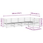 vidaXL Salon de jardin 5 Pièces bois massif sapin de douglas